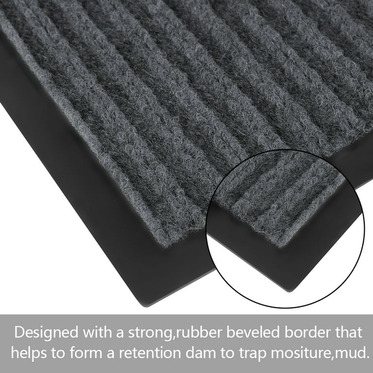 ANMINY Front Doormat Entrance Shoe Mat Waterproof PVC Non Slip Rug Outdoor  Indoor,16x24 Grey 
