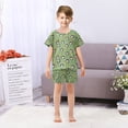 thumbnail image 7 of joogoo Cartoon Monkey Bananas Pattern Pajama Sets Short Sleeve Cotton 2-Piece Sleepwear 10Y, 7 of 7