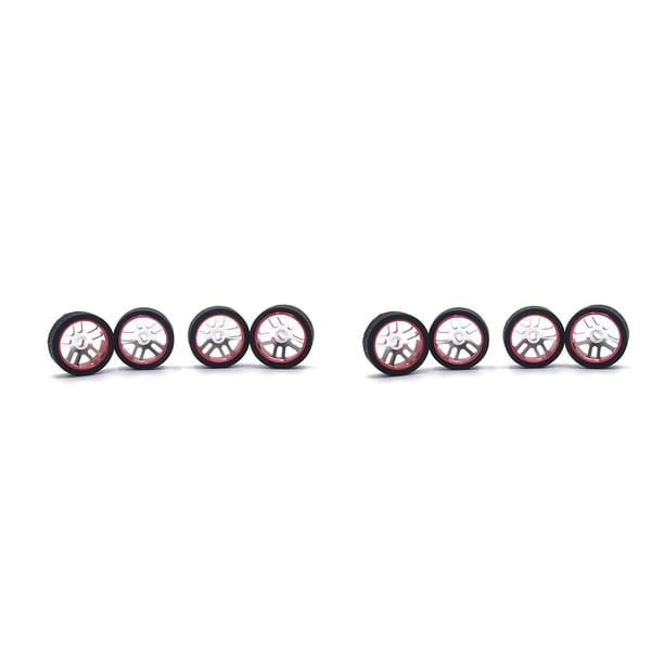 Bewildely 4 Uds. De neumáticos de carreras con Control remoto 1/28, pieza de repuesto de Metal, suministros de neumáticos modificados, repuesto rojo 2piezas