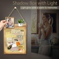 thumbnail image 5 of 11x16 Shadow Box Frame with Light, Memorial Display Case with Shelves and Top Platform, Deep Shadow Box for Wedding Flowers, Pet Memorial, Bridal Memories, Rustic Wood, 5 of 14