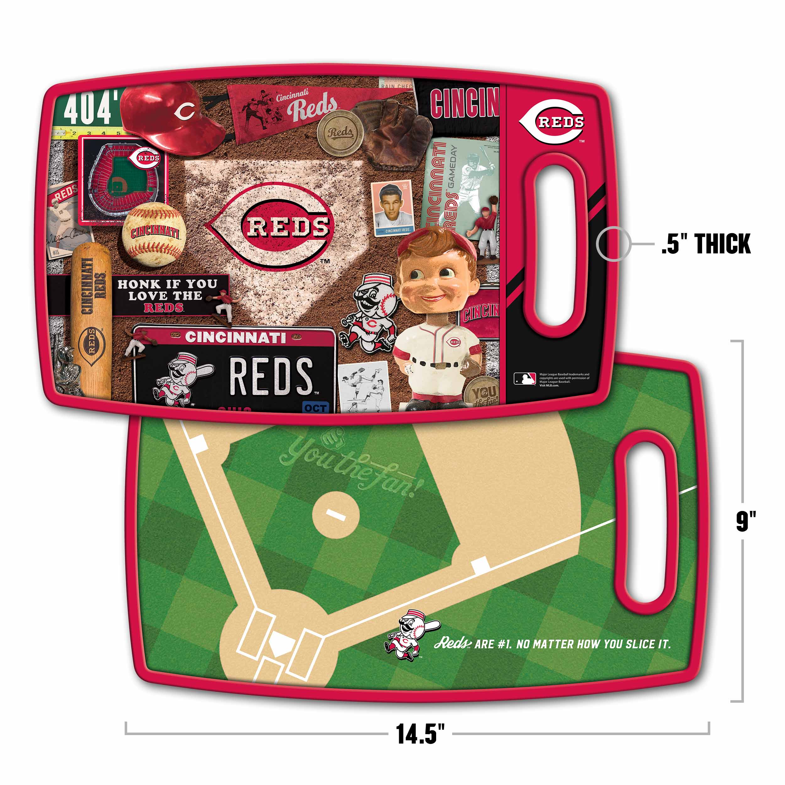 YouTheFan MLB Cincinnati Reds Retro Series Cutting Board