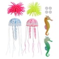 thumbnail image 1 of Decoraciones brillantes para peceras, 6 piezas de adornos brillantes para acuarios, decoraciones artificiales para peceras, accesorios para paisajes de acuarios, salida de alta intensidad Jadeshay  A, 1 of 8