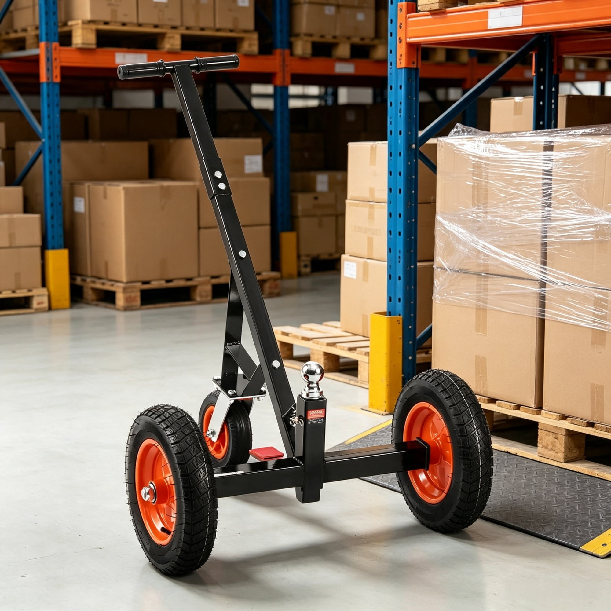 Trailer Dolly 1000 lbs Tongue Weight Capacity, Carbon Steel Trailer Mover with 2" Ball & 14" Pneumatic Tires, Portable Tow Dolly for RV