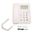 thumbnail image 1 of Teléfono de escritorio Identificador de llamadas Vertical Fijo Manos libres Llamadas Teléfono fijo con cable para el hogar Enchufe de EE. UU. Enchufe del Reino Unido Línea telefónica Blanco, 1 of 5