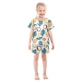 thumbnail image 3 of Beach Coconut Pattern Summer Pajama Set Soft Cotton Short Sleeve Sleepwear 2PCS Pajama Sets Breathable Lounge Set Size 10Y, 3 of 7