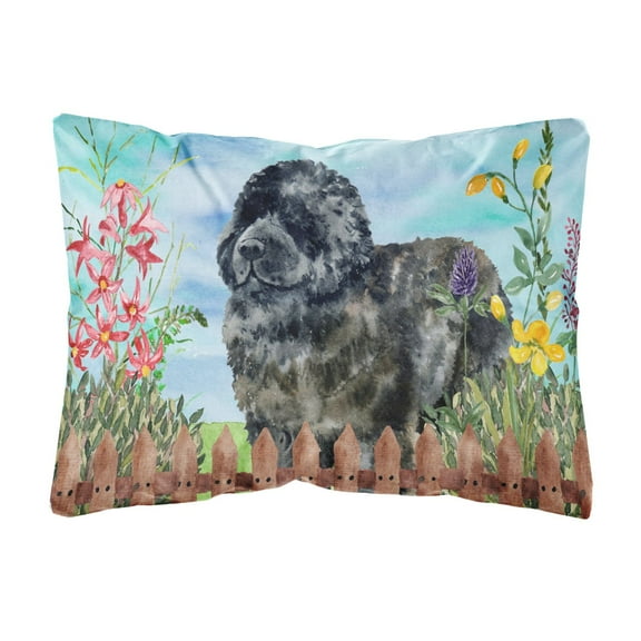 Carolines Treasures CK1233PW1216 Newfoundland Spring Canvas Fabric Decorative Pillow 12H x16W multicolor