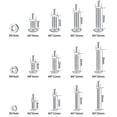 thumbnail image 2 of 520 tornillos con tuerca, tornillos de cabeza hexagonal de acero inoxidable M3/M4/M5 con perno y tuerca, combo de enchufe de botón, 2 of 5
