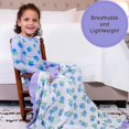 thumbnail image 3 of LollyBanks Ruffle Muslin Baby Girl Blanket, Organic Cotton Receiving Blanket, 40 x 36 in, Hydrangea Print, 3 of 8