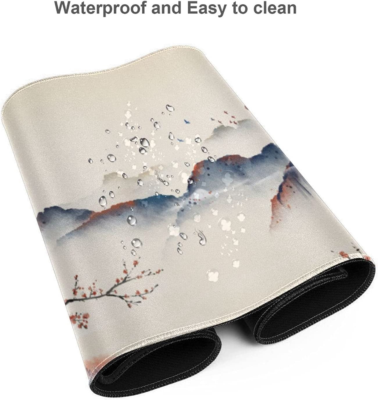 Extended Gaming Mouse Pad Large Size 31.5x11.8 inches Nonslip Rubber Base Desk Mat Stitched Edges Mousepad, Mountains