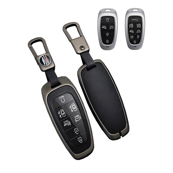 Key Fob Cover Compatible with Fit for Hyundai Tucson Santa Fe NX4 2020-2023 Metal Shell Smart Keychain Case Holder Protector