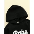 thumbnail image 6 of Kiapeise Baby Boy Girl Clothes Babe Letter Printed Hoodies Sweatshirt Top Pants Set Toddler Sweatsuits Joggers Set, 6 of 9