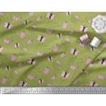 thumbnail image 2 of Soimoi Green Moss Georgette Fabric Dot & Gift Box Party Printed Craft Fabric by the Yard 42 Inch Wide, 2 of 3
