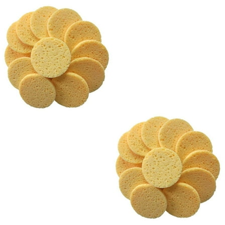 JOR 40 Pcs Skin-Friendly Makeup Cotton Sponge Cotton Pads Makeup Remover Pads Face Cleaning Puff Skin Color (Round 65x8mm)