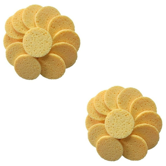 JOR 40 Pcs Skin-Friendly Makeup Cotton Sponge Cotton Pads Makeup Remover Pads Face Cleaning Puff Skin Color (Round 65x8mm)