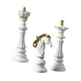 thumbnail image 2 of yotijay 3 Pieces Chess Pieces Statues Chessmen Ornaments Home Furnishing Gift Decorative White, 2 of 9