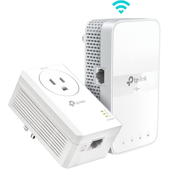 Restored TP-Link Powerline Wi-Fi Extender (TL-WPA7617KIT) - AV1000 Powerline Ethernet Adapter with AC1200 Dual Band Wi-Fi, Gigabit Port, Passthrough, OneMesh, (Refurbished)