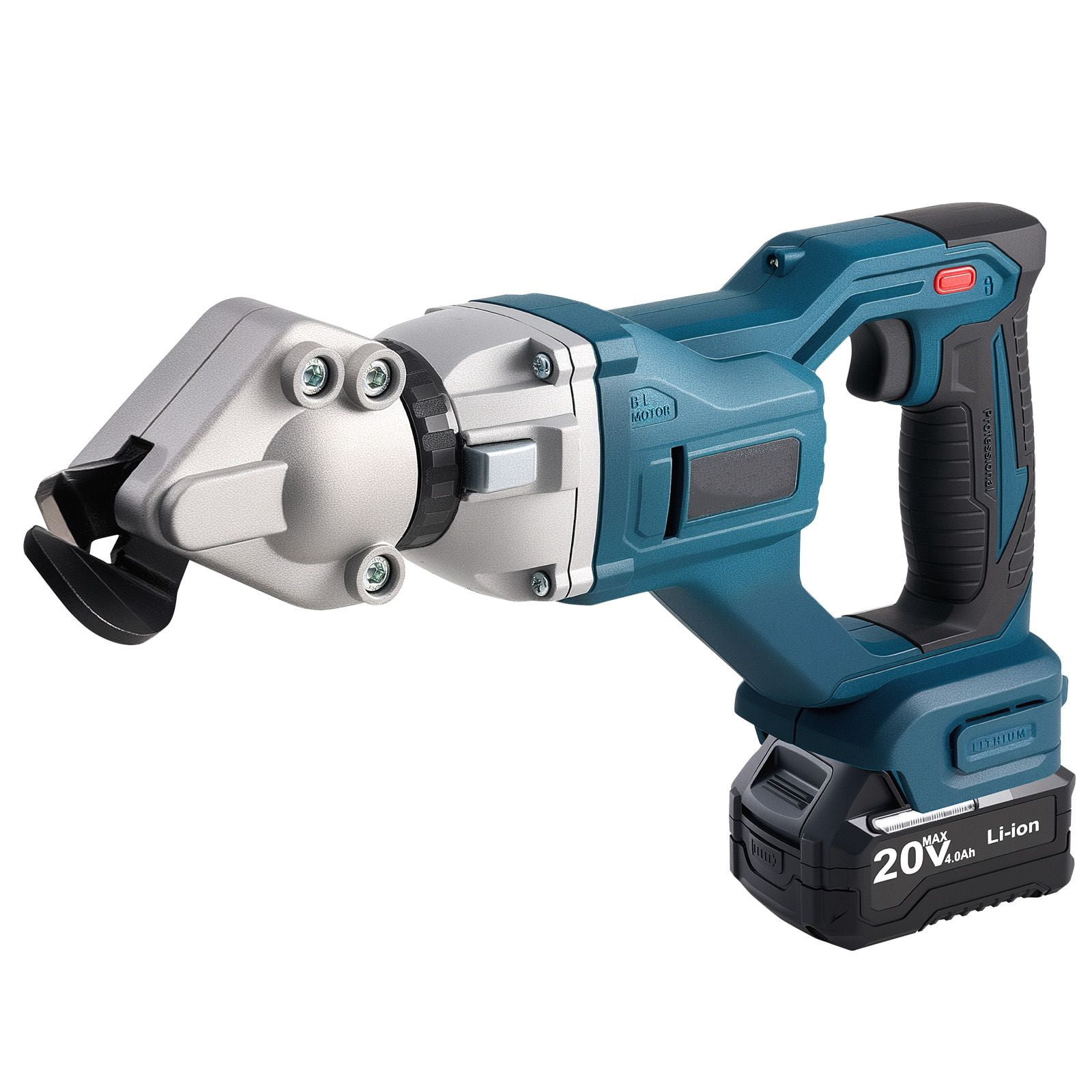 Cordless Metal Shear with 25,000 RPM, 400W Motor, 360° Rotating Head, Variable Speed, 4.0Ah Battery for Sheet Metal Cutting