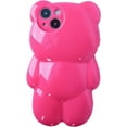 thumbnail image 4 of Bear Phone Case Compatible with iPhone 12 Pro Max Case, Cute 3D Black Clear Bear Case, Shockproof Kpop Cartoon Bear Phone Case for Women Girls, 4 of 13