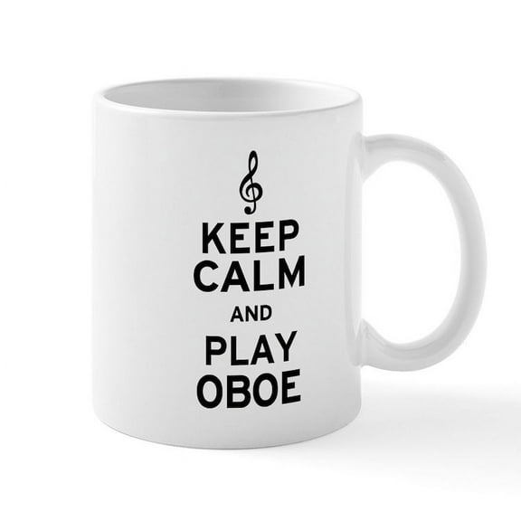 CafePress - Keep Calm Oboe Mug - 11 oz Ceramic Mug - Novelty Coffee Tea Cup