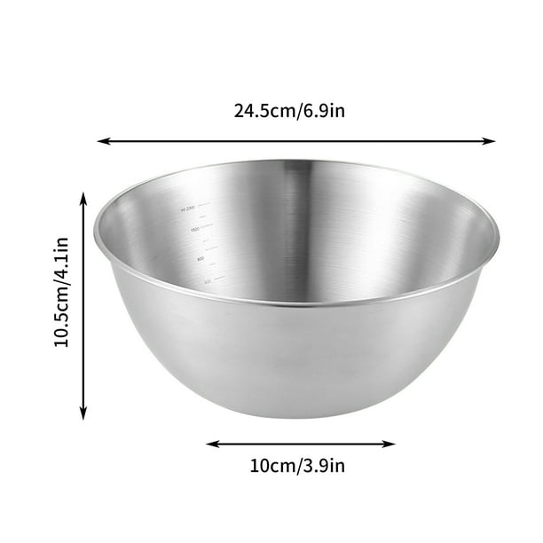 Juego de Tazones de Acero Inoxidable para Mezclar: 3 Tazones Metálicos Grandes y Resistentes para Cocinar, Hornear, Mezclar y Preparar Alimentos. Recipientes de Cocina Inoxidables para Acampar y Hace