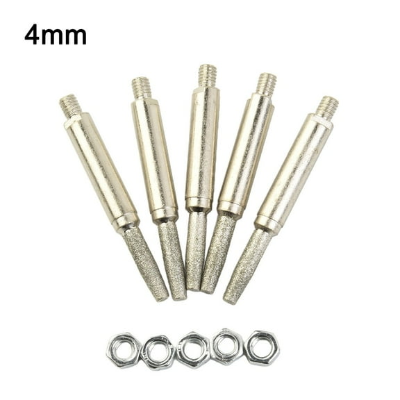 5Pcs 4mm Carbide Burrs For Hand Crank Chain Saw Sharpener Chainsaw Chain Jig