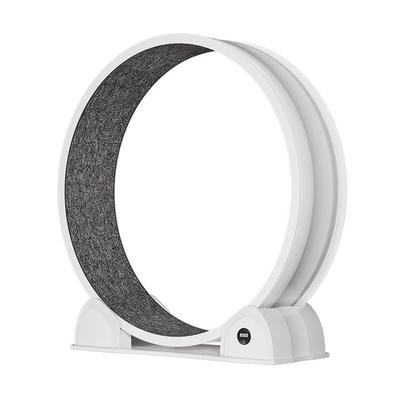 Cat Exercise Wheel for Indoor Cats, Fast Cat Wheel 45'' Quiet Cats Treadmill with Pedometer, Pet Running Wheels for Weight Loss and Health White