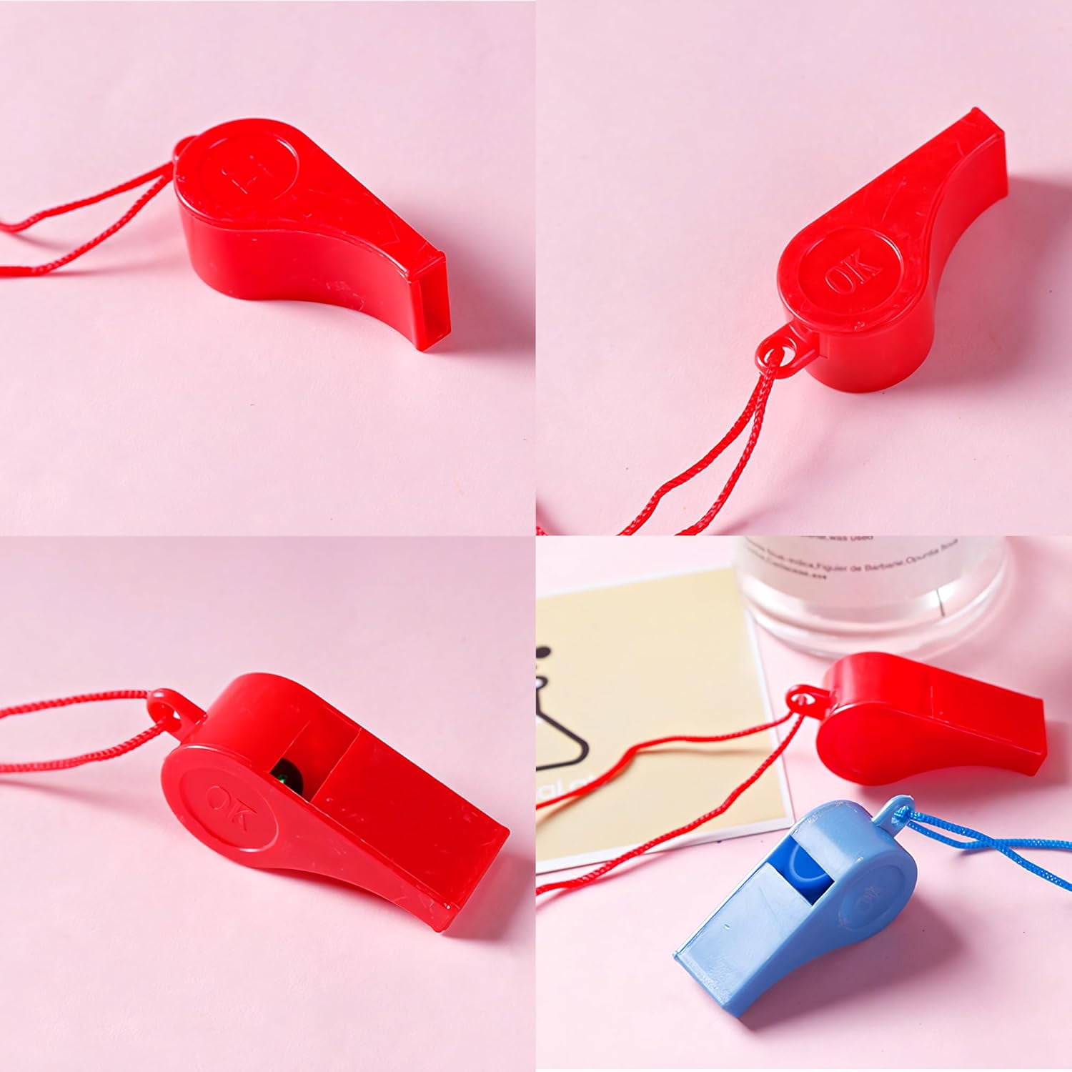 Bulk Whistles for Kids : 200 Plastic Whistles for Adults with Lanyard,Whistle Emergency Survival Loud,Whistles for Coaches Referee and Teachers,Whistles Bulk for Sports Events and Festival Activity