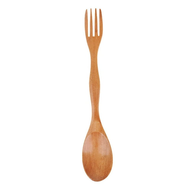 Multipurpose Picnic Camping Wood Spork Cutlery 2 In 1 Utensils