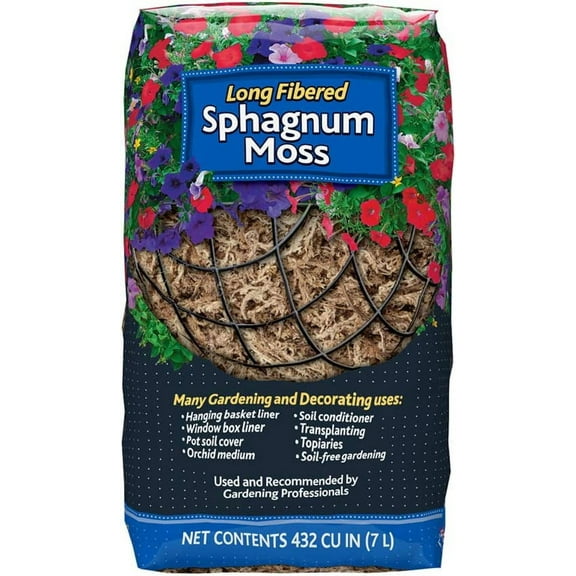 Mosser Lee ML0110 Long Fibered Sphagnum Moss, 432-Cubic Inch,Grey