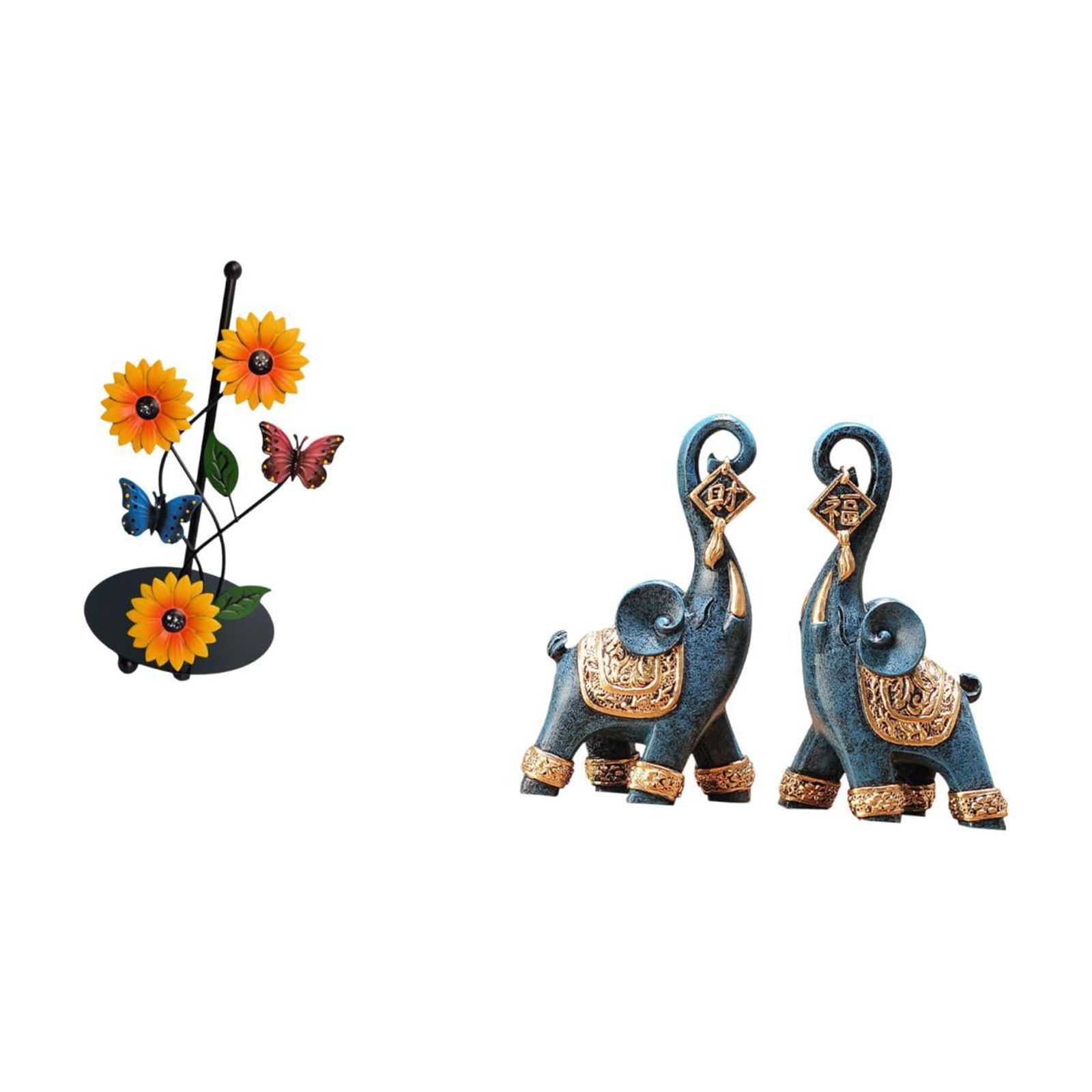 Fiocias Elephant Paper Towel Holder Dispenser Non Slip Vertical Tissue Holder Rack Modern Resin Figurine Sculpture Ornament Art Craft Collectible for Desktop