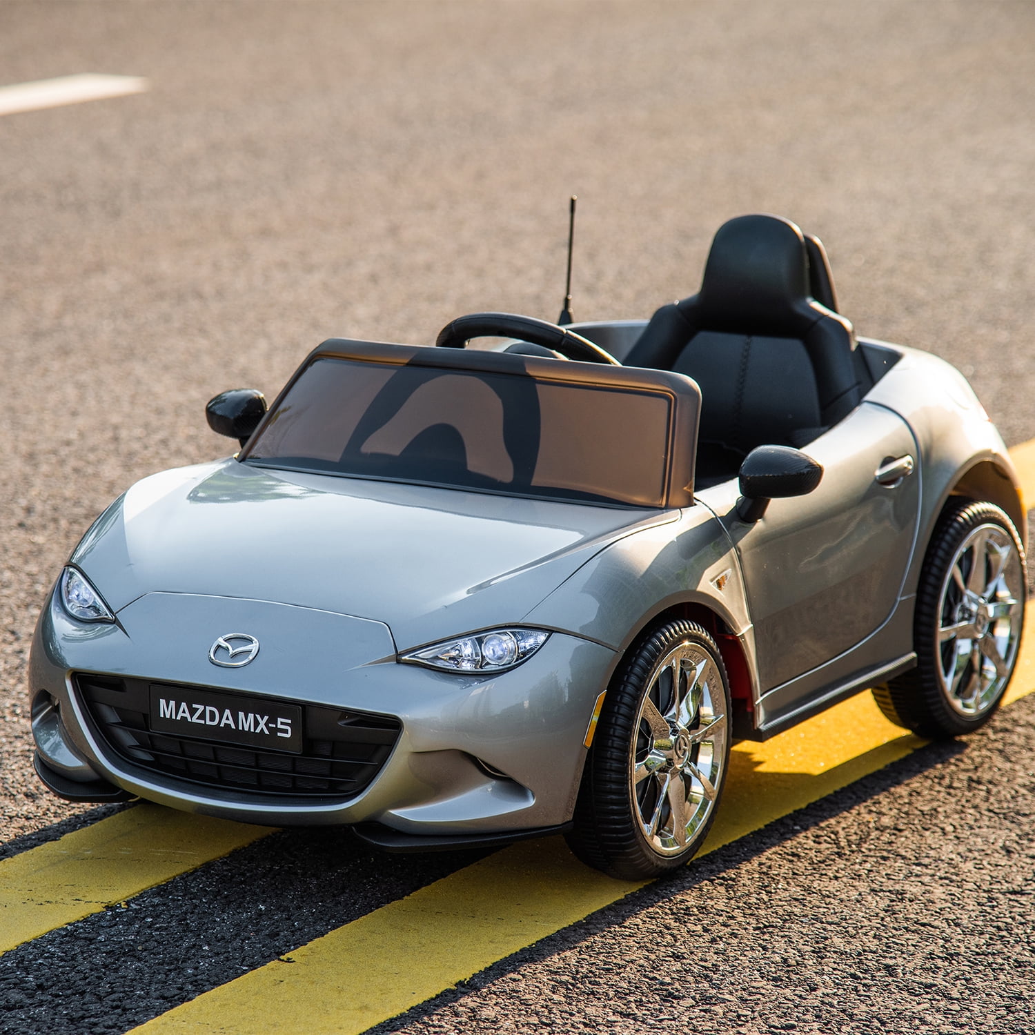 CIPACHO Licensed MAZDA MX-5 RF,12V Kids Ride On Car with 2.4G Parents Remote Control, Three Speed Adjustable Electric Toy Car, Gray CIPACHO Licensed MAZDA MX-5 RF,12V Kids Ride On Car with 2.4G Parents Remote Control, Three Speed Adjustable Electric Toy Car, Gray
