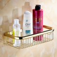 thumbnail image 2 of Estante de baño a prueba de óxido, cesta rectangular para ducha, montado en la pared para champú, acondicionador, organizador de baño y cocina, oro pulido QttvbTna, 2 of 5
