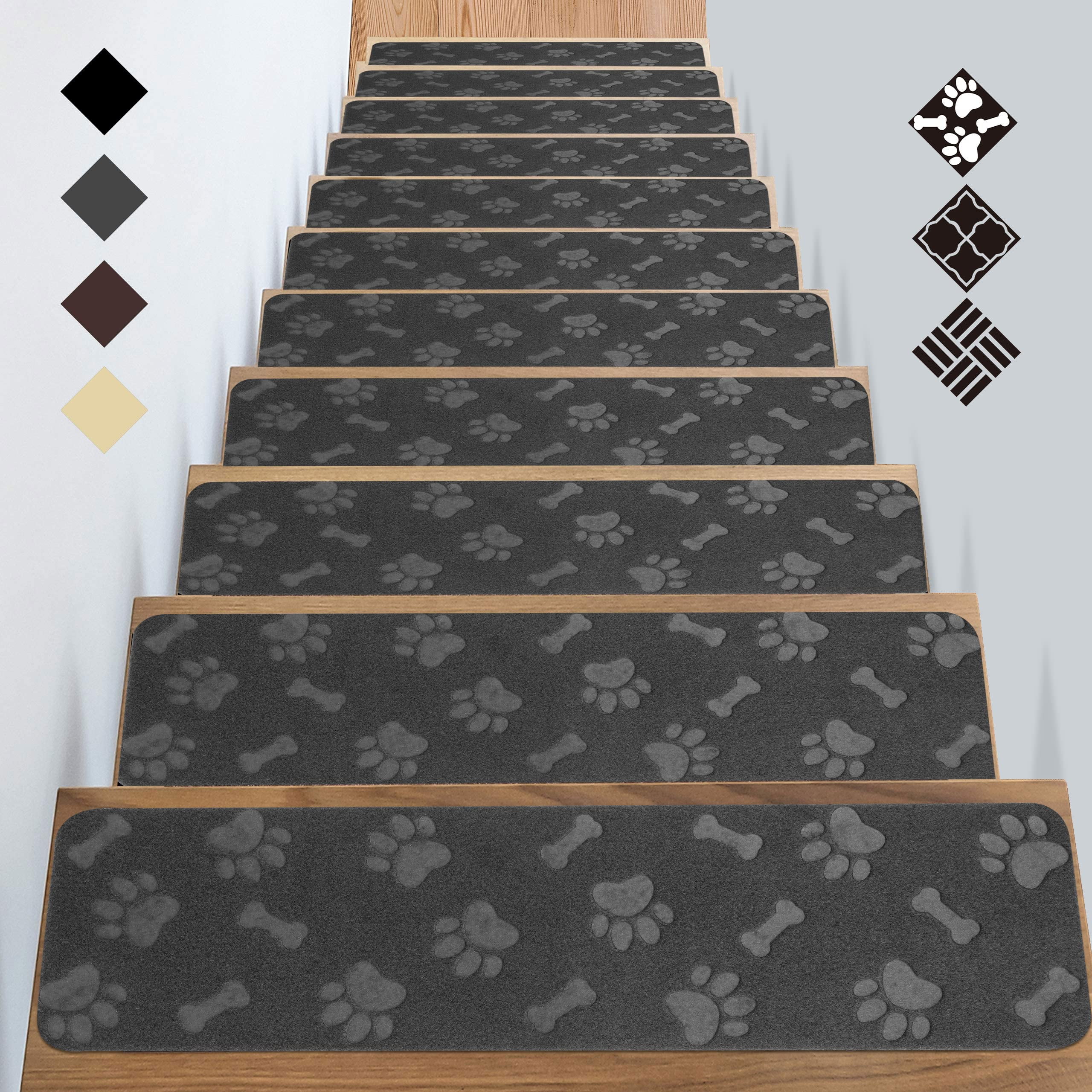 VEVOR Stair Treads Stairs Carpet Non Slip 9 x 28 Indoor Stair Runner for Wooden Steps Anti Slip Carpet Soft Edging Stair Rugs Mats for Kids Elders