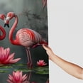 thumbnail image 3 of Orinice Flamingo Shower Curtain Tropical Animal Lotus Elegant Pink Bird Wildlife Pink and Gray Fabric Bathroom Curtain Set with Hooks 60x72, 3 of 7