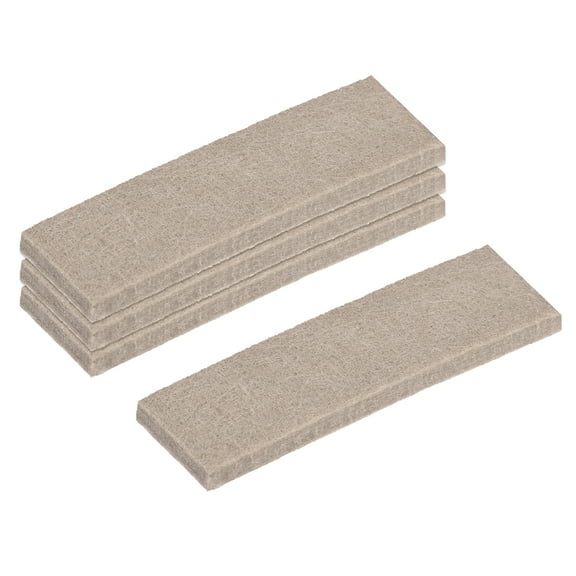 Uxcell 3.9 Inch x 1 Inch Self-Stick Felt Furniture Strip Roll, Beige 10 Pack