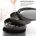 thumbnail image 4 of Jewelry Organizer, Small Jewelry Box Earring Holder Jewelry Storage Box 4-Layer Rotatable Jewelry Storage Tray with Lid, 4 of 5