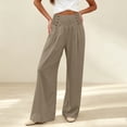 thumbnail image 5 of ClodeEU Women's High Waist Side Button Wide Leg Pants ,Casual Loose Palazzo Trousers with Pockets ,Women's Plus XXXL, 5 of 5