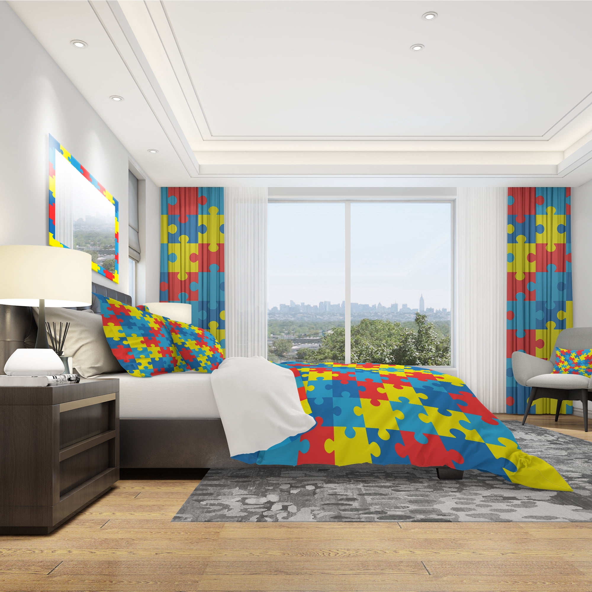 Designart 'World Autism Awareness Day' Modern & Contemporary Duvet Cover Set