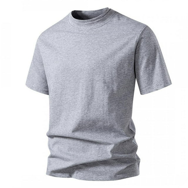 pstuiky camisetas de hombre, Camiseta holgada de manga corta con cuello alto y color liso para hombre, talla grande ropa de hombre s