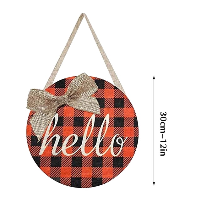 Christmas Door Decorations,Christmas Decorations for the Home Welcome Sign Wooden Round Door Hanging Easter Decorations Christmas Density Board Hanging Home Wooden