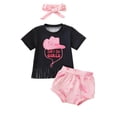 thumbnail image 4 of Hessimy Girls Summer Outfits Toddler Baby Girls Short Sets 2 Piece Clothing Set Flutter Sleeve T Shirt and Short,Feminine Sleeves(Black,6-12 Months), 4 of 4