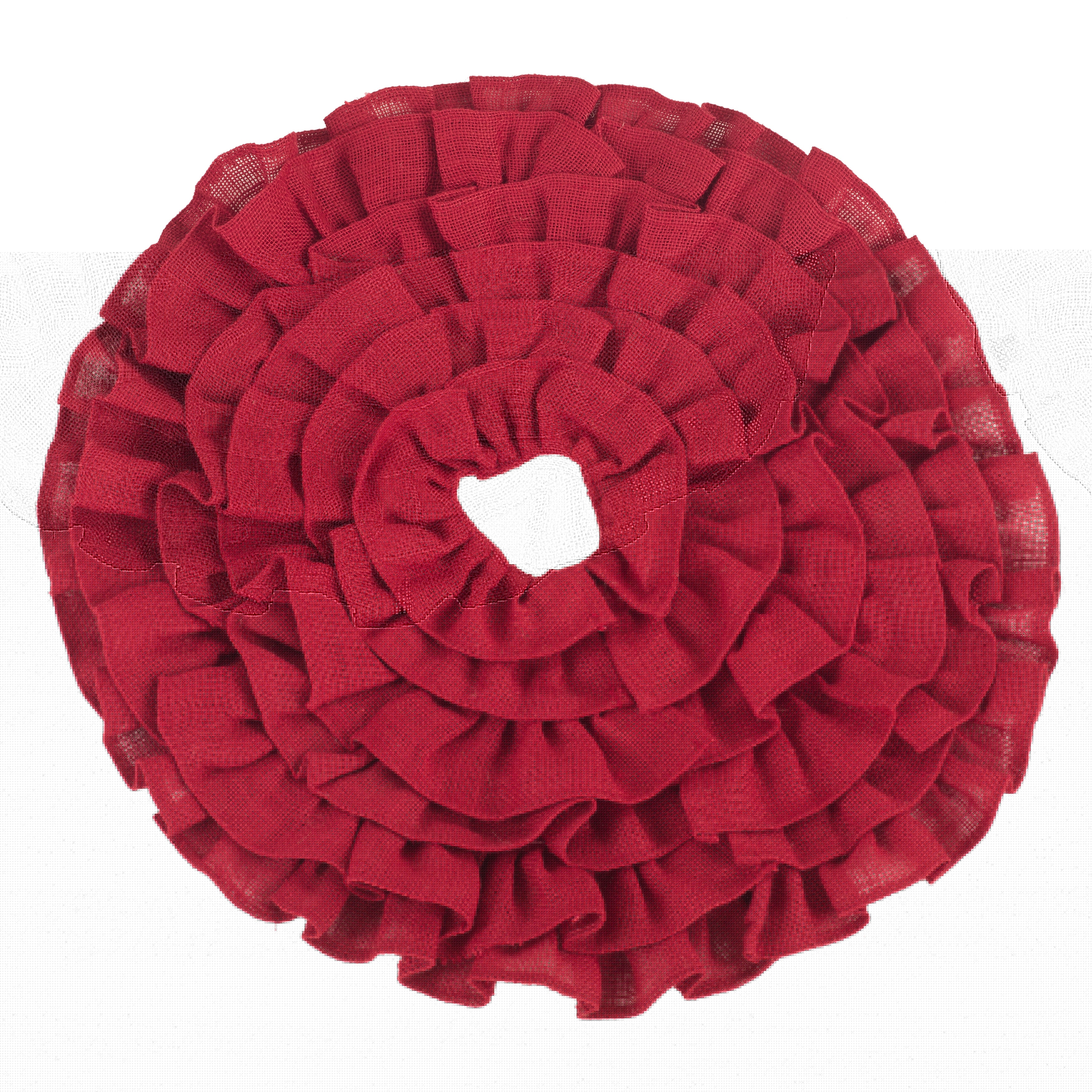 thumbnail image 5 of Saro Lifestyle Ruffled Jute Christmas Tree Skirt Red 72", 5 of 5