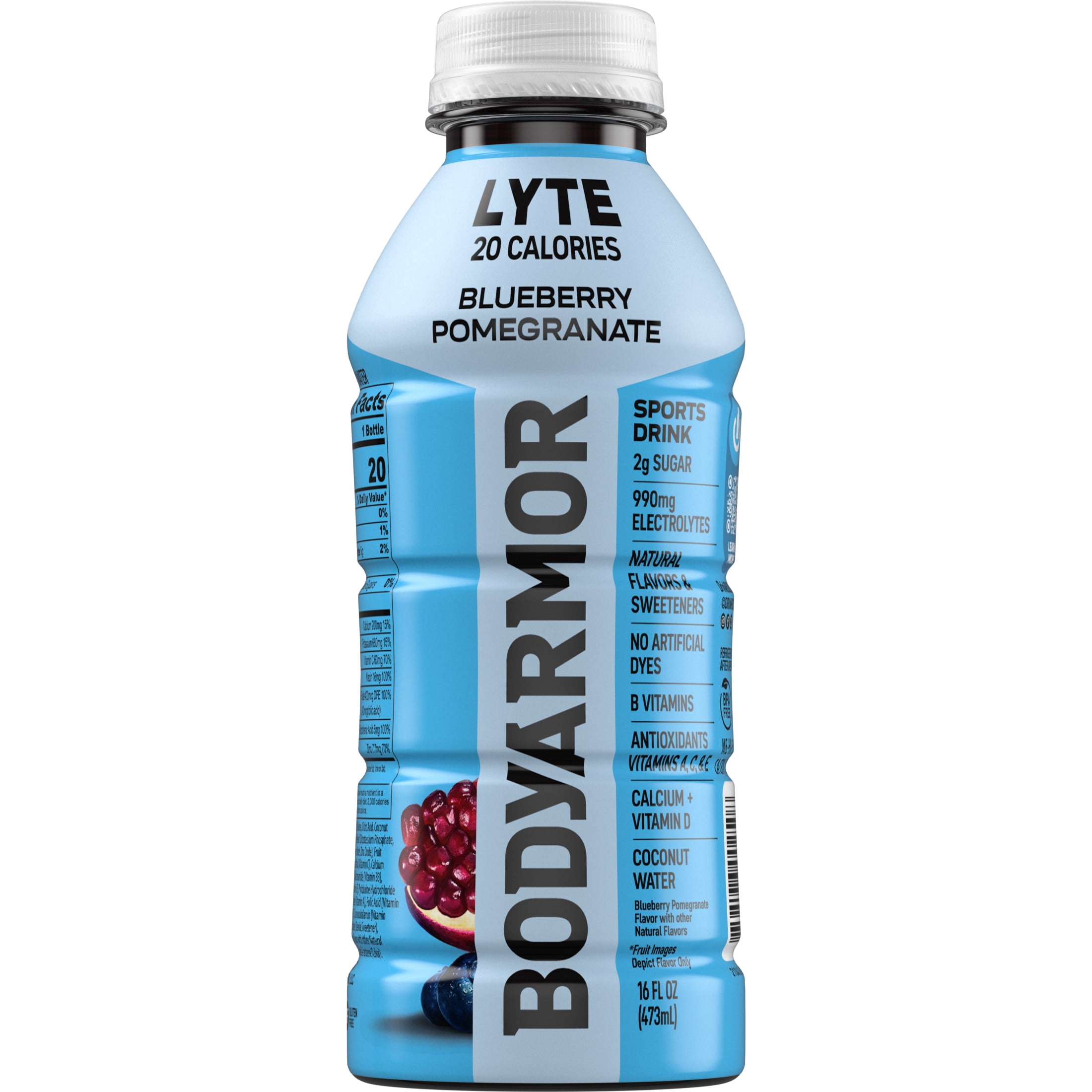 BODYARMOR Lyte Blueberry Pomegranate Electrolyte Sports Drink Bottle, 16 fl oz
