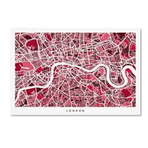 Trademark Fine Art "London England Street Map 4" Canvas Art by Michael Tompsett