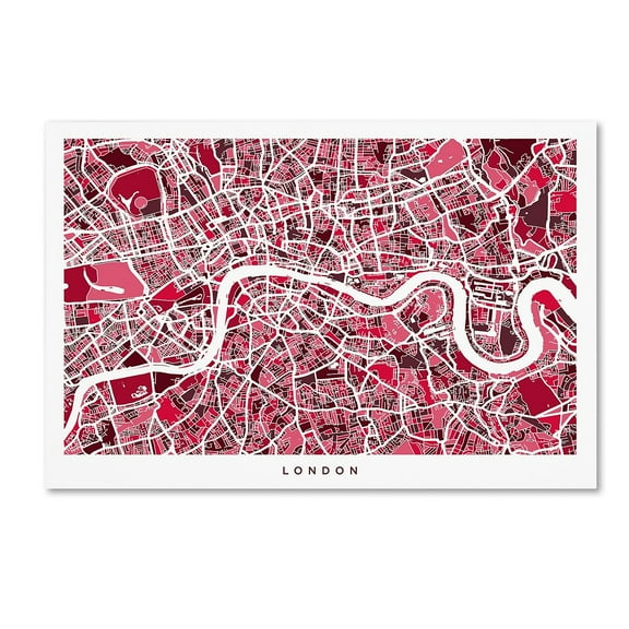 Trademark Fine Art "London England Street Map 4" Canvas Art by Michael Tompsett