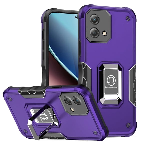 For Motorola Moto G STYLUS 5G 2023 OPTIMUM Phone Cover Case Tempered Glass - Purple