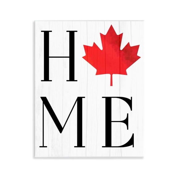 Stupell Industries Home with Maple Leaf Wall Plaque Art design by Lil' Rue, 14 x 11