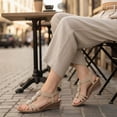 thumbnail image 3 of Ablanczoom Womens Wedge Sandals: Comfortable Dressy Sandals Women Shoes Elastic Ankle Strap Summer Beach Footwear, 3 of 6