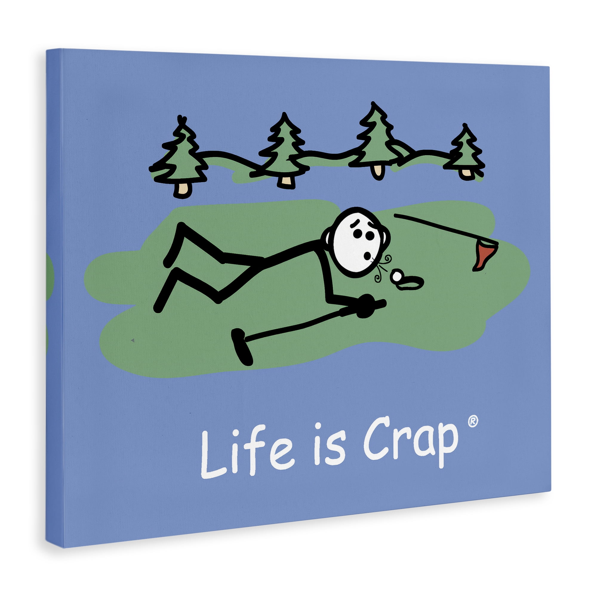 Stupell Industries Funny Golf Blow Novelty & Humor Painting Wrapped Canvas Art Print Wall Art, 30 x 24