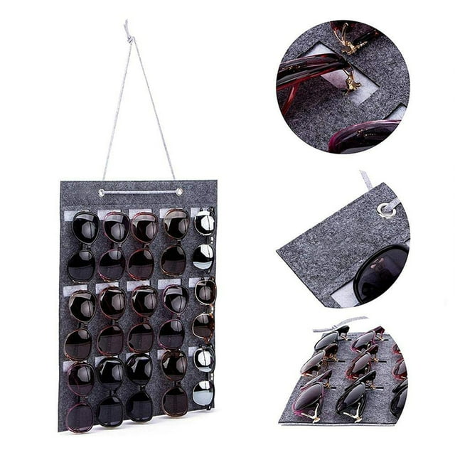 Organisateur de Lunettes de Soleil Mural 15 Emplacements Rangement pour Lunettes